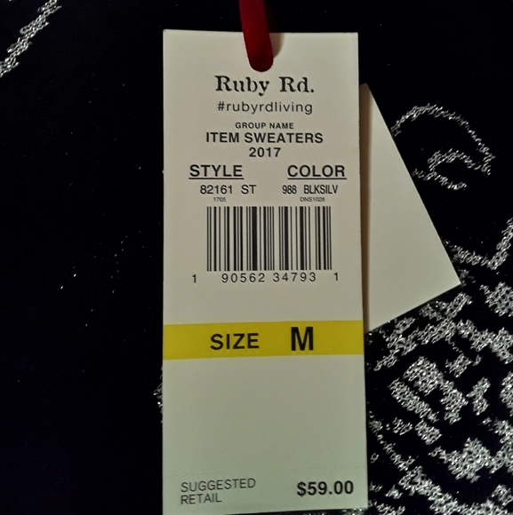 Ruby Rd black and silver sweater - Picture 5 of 6